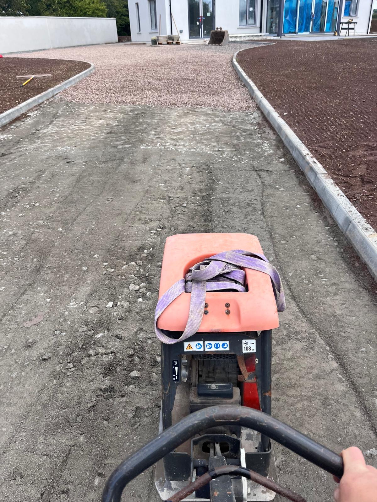 Raking the topsoil