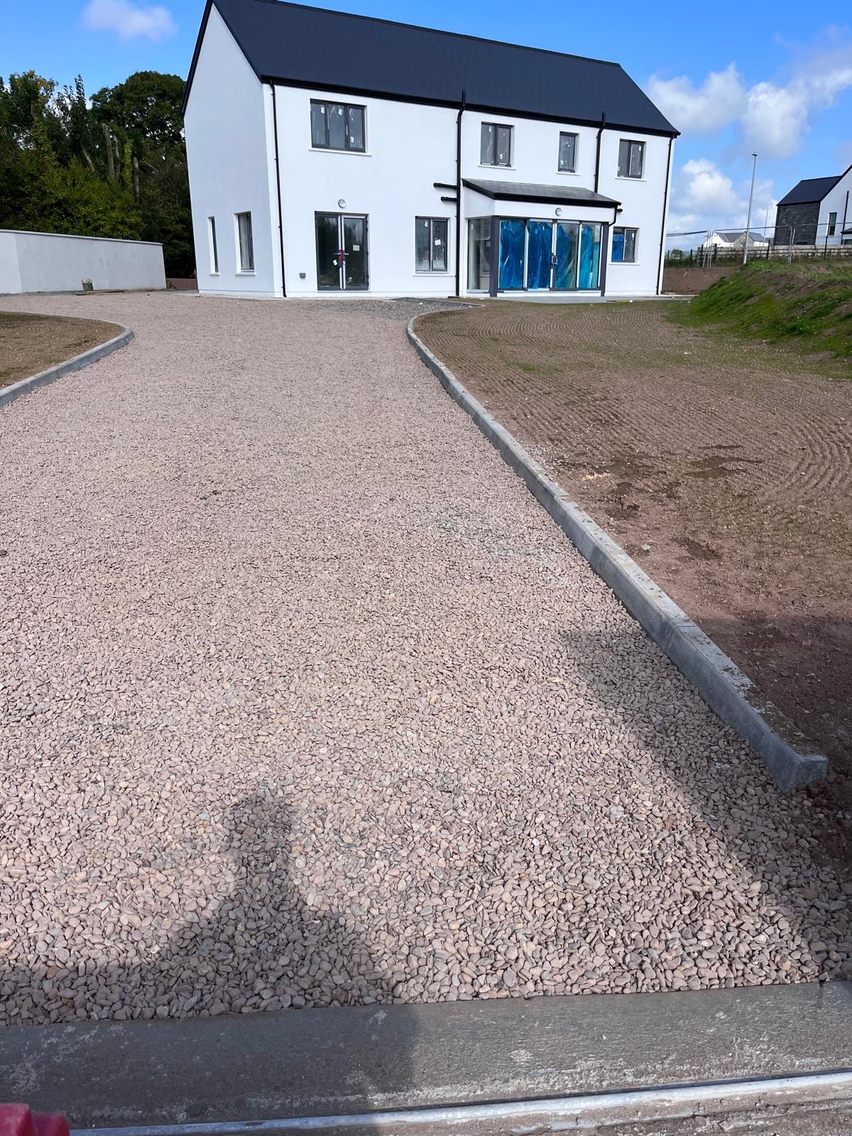 Finished gravel driveway