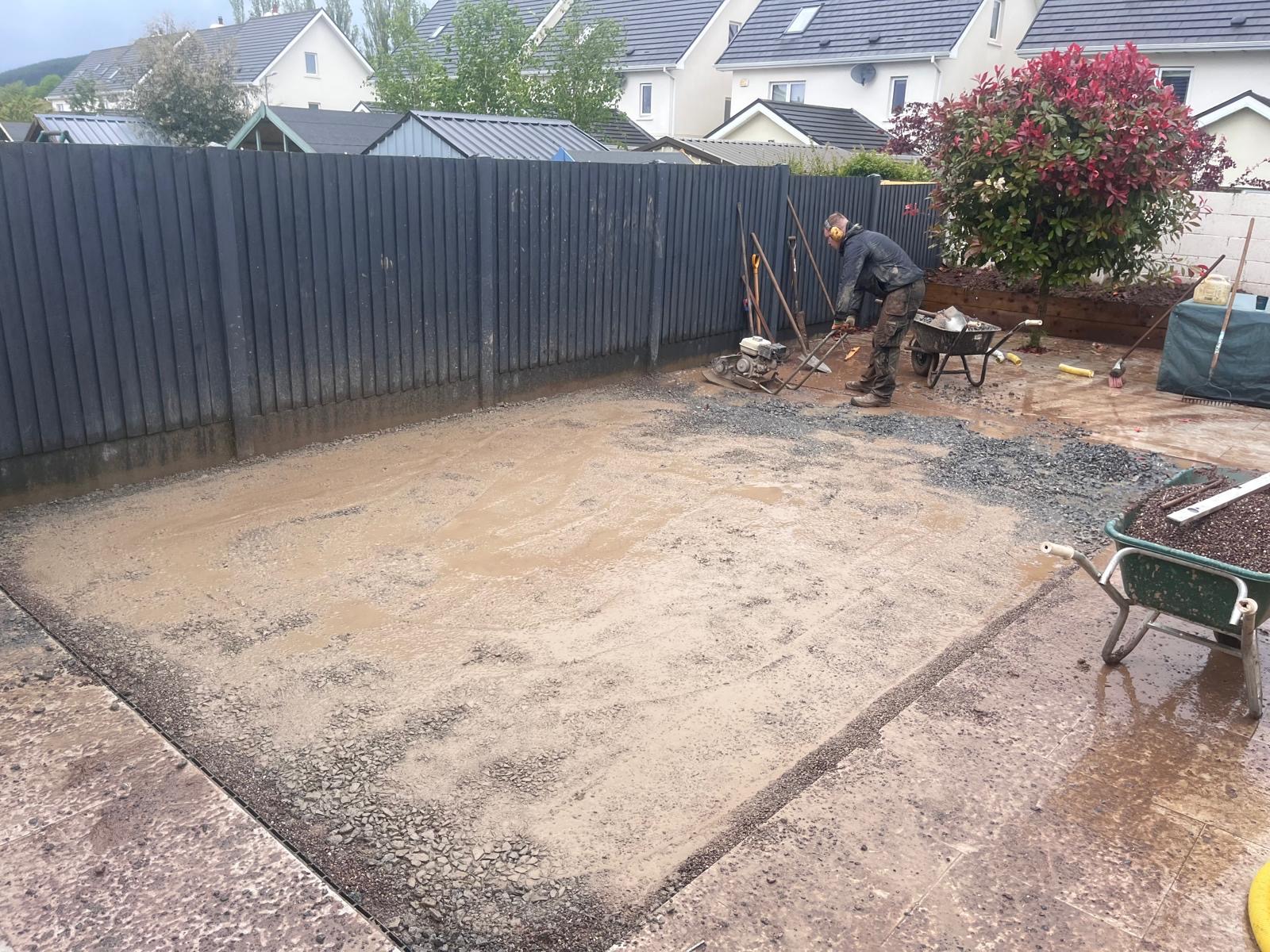 Patio base preparation