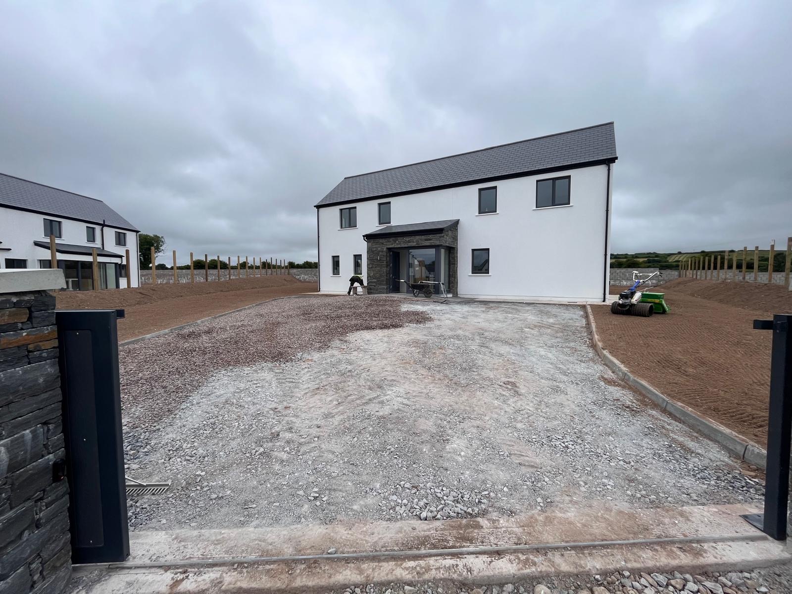 Gravel forecourt, new build